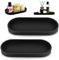LAJUP Plateau Decoratif, Plateau Salle De Bain, Silicone Noir Plateau De Rangement Salle De Bain, Convient pour Le Salon, La Chambre, Le Lavabo, La Baignoire Et L'Évier De Cuisine (Oval