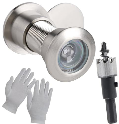 Türspion, 16mm, Spio, Verstellbare Länge, mit Weitwinkel 200 Grad und vernickelter Kappe, für 35-60mm Dicke Türen