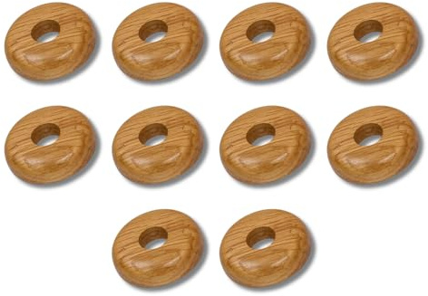 Marco Paul 10pc Oak Radiator Pipe Covers Easy Snap on Collar Rings 15mm