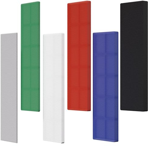 INCETUE Lot de 72 cales et cales de vitrage en plastique (1-6 mm) – Entretoises durables de 28 mm x 100 mm pour nivellement de fenêtre/porte, bricolage et installations professionnelles