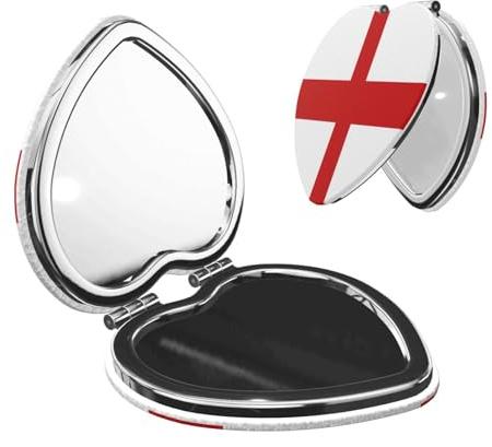 HMBGFW Espejo de maquillaje de bolsillo con bandera de Inglaterra, compacto y pequeño, tres formas para elegir, perfecto para viajes, uso diario
