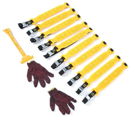 Naroote Chaînes de Pneus, Chaînes de Neige pour Pneus de Voiture de Neige TPU avec 10pcs pour la d'hiver en Plein Air