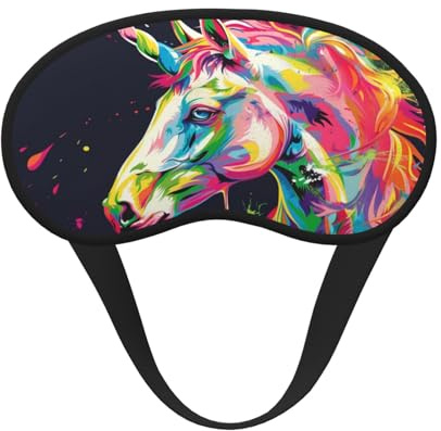 Charmante bunte Pferde-Augenmaske zum Schlafen, weiche und bequeme Augenmaske, entspannende Nulldruck-Nacht-Augenbinde.