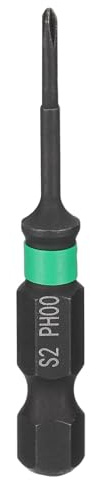 sourcing map #00 Embout de tournevis cruciforme PH00 6,35 mm Tige hexagonale 50 mm Longueur Tige 0,2 cm Forets à tête cruciforme magnétique Tournevis industriel en acier S2 pour visseuses à percussion