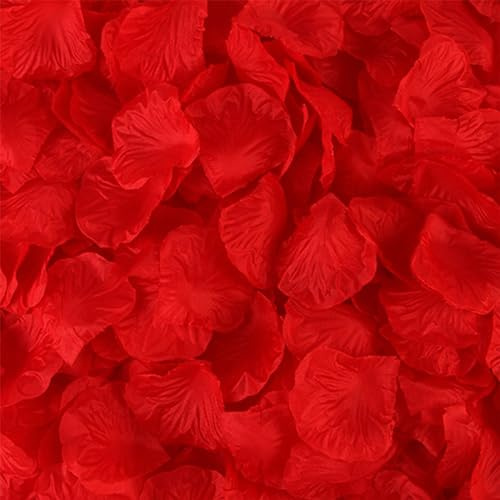 1000 Pcs Rose Petals, Artificial Flowers,Valentine's Day Roses Petals for Birthday Anniversary Wedding(Red)