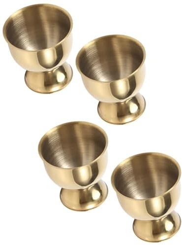 JFGCTYHXY Coquetiers, Ensemble de 4 coquetiers en Acier Inoxydable, œufs durs et Porte-ustensiles de Cuisine, doré