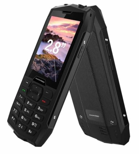 HAMTOD H3 IP68 telefono per anziani resistente, schermo 2,8,128MB ROM, doppia SIM, telefono economico 2G/3G/4G (nero)