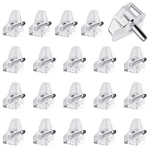 20 pioli di supporto per mensole da 3 mm, in plastica trasparente, solo per piccoli fori da 3 mm, pioli per scaffali, picchetti di supporto per librerie, mobili da cucina e altro ancora