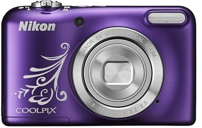Nikon COOLPIX L31 Compact Digital Camera (16.1 MP, 5x Optical Zoom NIKKOR Lens, 720p HD Video, Easy Auto Mode, Uses AA Batteries, Purple (Renewed)