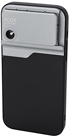 CHICIRIS Petit Objectif de Microscope de Téléphone HD 400x pour 14 Pro, Photographie Directe à Lumière Autonome pour Adultes et Enfants, Alliage D'aluminium, Objectif D'appareil Photo en TPU
