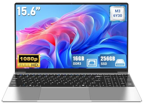 FUNYET Computer Portatile, 2026 Laptop da 15,6 Pollici, Portatile Core M3 6Y30,16 GB RAM 256 GB SSD, IPS FHD 1920 x 1080 Notebook Laptop, 180°Chiusura Aperta, 5000 mAh, Supports TF Cards, WiFi5