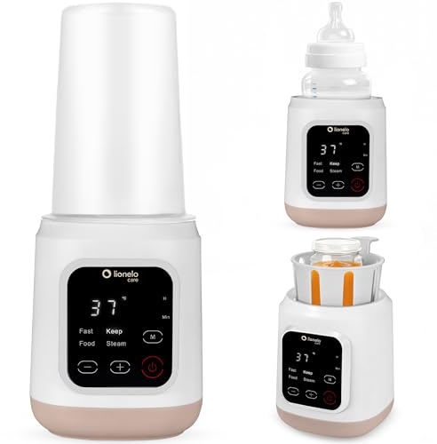 Lionelo Thermup 3.0 Flaskvärmare & Sterilisator 6-i-1 | Värmer Mjölk/Vatten/Barnmat | Snabb Uppvärmning & Upptining, 35–100°C, Varmhållning 24 h | 400 W | Pekskärm | BPA-fri | Automatisk Avstängning