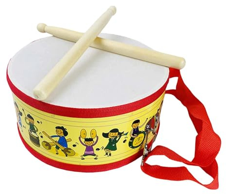 F Fityle Batterie pour Enfants, Batterie en Bois, Jouet d'éveil Taiko, Instrument de Percussion sensoriel, Tambour à Main pour Apprendre, Dessin AnimÉ