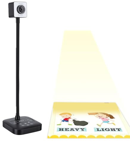 Plyisty 4K 8MP USB-dokumentkamera med AI Dubbel Mikrofon, A3/ Hopfällbar Webbkamera med 3-nivå LED-ljus och Bildinvertering, för Fjärrundervisning, Inlärning