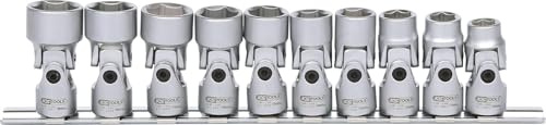 KS Tools 917.3940 3/8 CLASSIC Sechskant-Stecknuss-Satz mit Gelenk, 10-tlg.10-19mm, 4042146357194