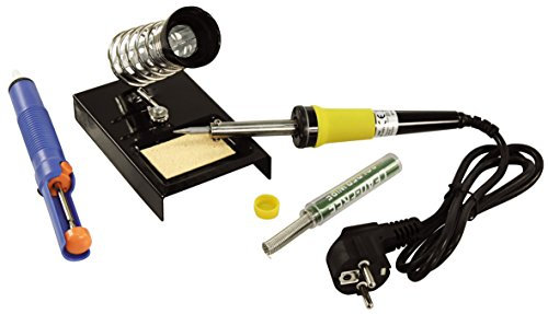 McPower Lötset | LS-303 | 30W Lötkolben mit Lötzinn, Entlötpumpe und Ständer | Kompakt für Heimwerker, Hobby-Elektroniker | Ideal für Modellbau, Schmuckreparatur