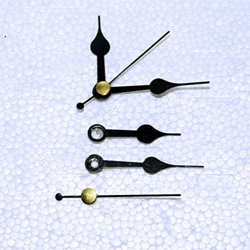 Replacement Black Metal Clock Hands for Quartz Clock Movements (24mm -130mm) - Press Fit - Craft - Fix - DIY (48mm Black Spade)