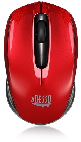 Adesso Ergonomic iMouse S50 - Wireless Optical Mouse (Red)