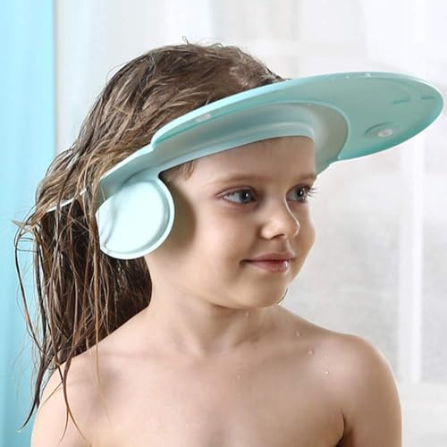 Children Bath Shower Cap wash Shampoo Visor Shield hat Prevent Water Entering The Eyes and Ears Bathing tub Head Hair Rinser Protection Kids Toddler Baby (Blue)
