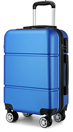 KONO Reisekoffer Handgepäck Koffer mit Rollen Hartschale Trolley 55x38x22cm 33 Liter Leichtgewicht ABS Navy Blau