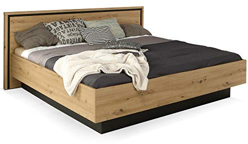 TEMMY Doppelbett 180x200 cm, Material Spanplatte, Artisan Eiche Nachbildung