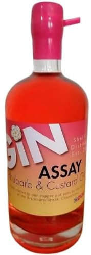Sheffield Distillery, Assay Rhubarb & Custard Gin 45% ABV, Premium Flavoured Gin Handcrafted, Natural Colouring And Flavouring, Liquorice Gin, Really Gentle In Taste With Madagascan Vanilla. 70cl
