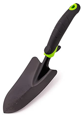 Mivos Blumenkelle aus Stahl zum Pflanzen und Umpflanzen – Pflanzkelle mit rutschfestem Zwei-Komponenten-Griff für Gartenarbeiten - Gartenschaufel mit Arbeitsbreite von 8 cm