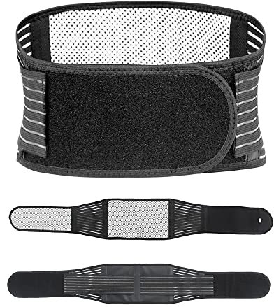 Konxi Ceinture de Soutien Dorsale, Tourmaline Magnétique Ceinture de Soutien à Dos BasLombaires Auto-Chauffage (L)