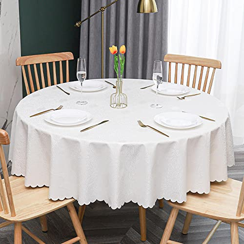 XQSSB Mantel Mesa Rectangular Impermeable Cubremesa Anti Caliente para de Hogar Picnic del Hotel Tienda de Café Círculo C White 360cm