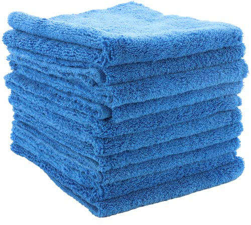 NobelClean 10* Lackschonende Mikrofasertücher mit 420 GSM - extrem saugstark und schonend weich - für kristallklare Autoscheiben ohne Streifen & Schlieren - fürs Auto und Motorrad - 41 * 41 cm