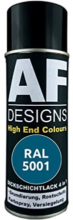 Alex Flittner Designs Spraydose RAL 5001 Grünblau Metall Schutzlack Spray | 4in1 Rostschutzlack / Dickschichtlack Spray nach RAL NORM