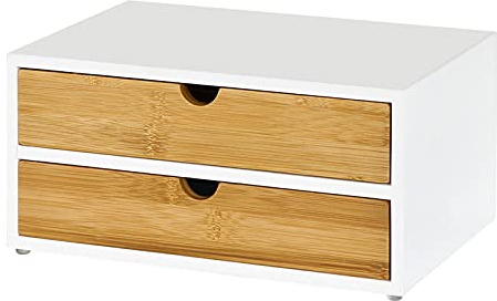 SoBuy Soporte Cápsulas con 2 Cajones, antideslizante & compacto, 30×20×14cm | Portacápsulas con 20 kg de carga, diseño sencillo, MDF/bambú, para cocina & zona café, FRG180-WN
