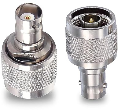 TUOLNK Adaptateur coaxial N mâle vers BNC Femelle Prise mâle de Type N vers BNC Femelle Jack Connecteur coaxial RF pour câble d'extension d'antenne WiFi 2 pièces
