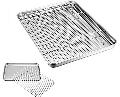 Plateau De Four Amovible Plateau De Cuisson avec Ensemble De Grilles De Refroidissement Amovible Tarte en Acier Inoxydable Biscuit Biscuit Macaron Pâtisserie Plaque De Cuisson Feuille Utilisée pour