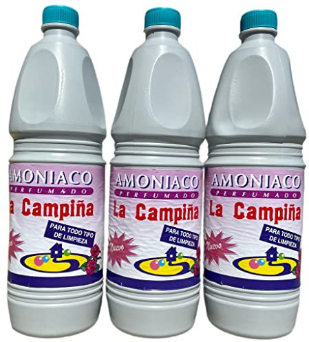 Amoniaco Perfumado Pack Ahorro 3 Litros Limpieza Potente Multiusos Desengrasa Desinfecta Superficies Baños Cristales Cocina Eliminador Olores Uso Profesional Hogar Aroma Fresco (3 LITROS)