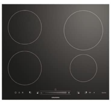 Placa de cocción grundig Giei 634414 de 60 cm de altura, de inducción, 4 fuegos, 9 niveles de cocción, cristal negro (reacondicionado)