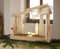 Dekoleidenschaft Weihnachtskrippe Heilige Familie mit LED Beleuchtung aus Holz, Krippenstall aus Eiche, Figuren aus Sperrholz, Weihnachtdeko, beleuchtete Holzkrippe,