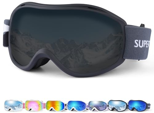 Supertrip Skibrille Damen Herren, Snowboard Brille für Brillenträger | Snowboardbrille Erwachsene Jugendliche OTG UV-Schutz Kompatibler Helm Anti Fog Skibrillen Sphärisch Verspiegelt