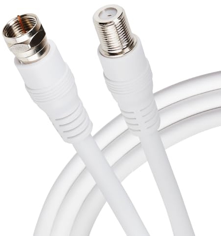 Maplin Prolunga per cavo satellitare, 5 m, cavo coassiale tipo F maschio a femmina tipo F