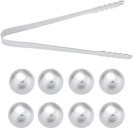 CHSEEO Whiskey Ice Cubes, 8 Stück Whisky Steine Set 304 Wiederverwendbar Edelstahl, Metall Kühlsteine Bar Zubehör für Männer Papa Jahrestag Geschenkset Geburtstagsgeschenk für Partner Freund Ehemann