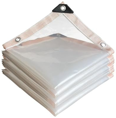 Heavy Duty Transparent Tarpaulin Cover Mono Sheet Clear,Waterproof Furniture Caravan Cover Sheet,Rainproof Reinforced Clear Tarp Cover with Eyelets for Garden Outdoor Camping (2 x 2.5 m)