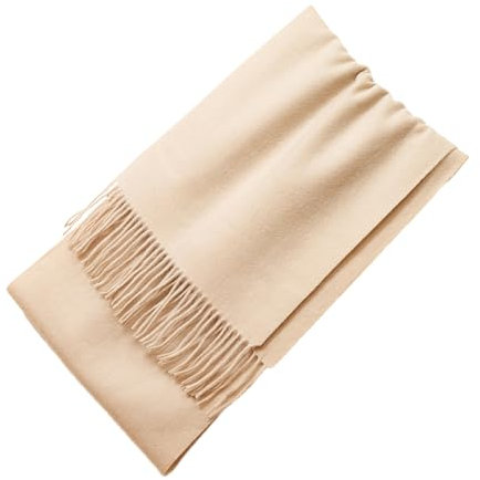 WUUISDNX Vielseitiger und einfach zu kombinierender Schal. Unverzichtbar für die Garderobe. Modischer und warmer Wollschal für den Winter. Warmer Schal aus Lammwolle, Beige