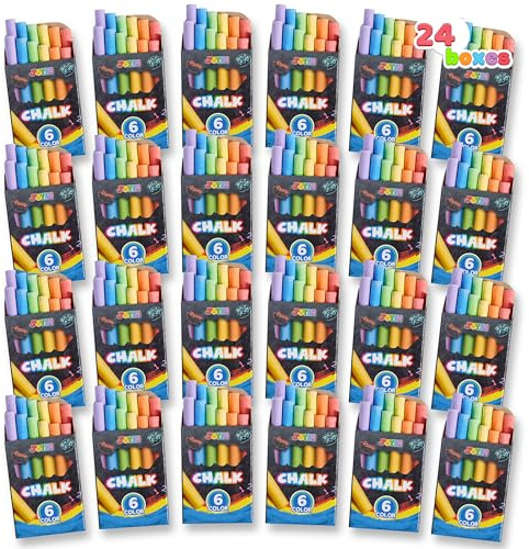 JOYIN 288 Counts Mini Chalk Set for Kids, Non-Toxic Chalks for Boys Girls 3+, School Supplies for Teachers, Goody Bag Fillers, Small Packs Sidewalk Chalk Party Favors (24 Boxes)