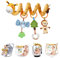 Jirafa Espiral Cochecito Juguetes para Bebés,Bebé Asiento de Coche Juguetes Cuna Cochecito Colgante Juguetes Recién Nacido Peluche Sonajero Sensorial Juguete Regalo para Niños Niñas 0 3 6 9 12 Meses
