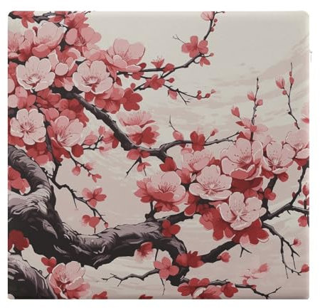 YKUDBN Quadratisches Kissen, japanisches Blumenmuster, Kirschblüten-Druck, Memory-Schaum-Kissen, vielseitiges Kissen, Heimdekoration, weiches Stuhlkissen, belastbares Kissen