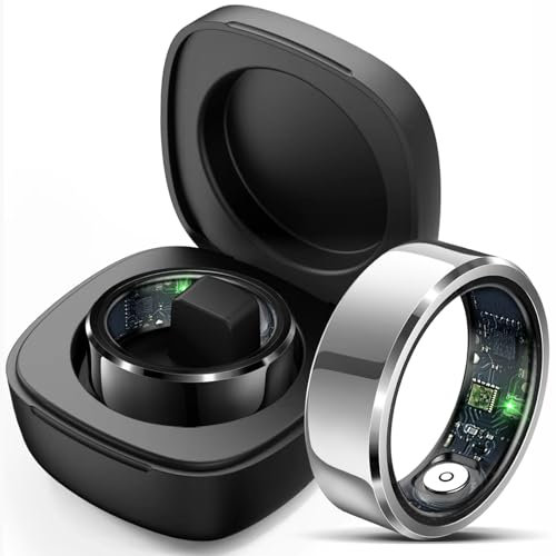 findtime Smart Ring Schrittzähler Smartring Android iOS Fitness Ring Tracker Smartringe für Damen Herren Herzfrequenzmessung 5ATM Wasserdicht Schlaftracker Smart Ring Fitnesstracker Gesundheitsring