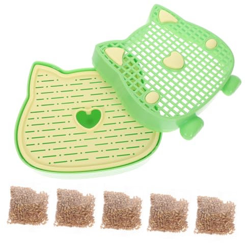 MERRYHAPY Katzengras Hydroponik Pflanzbox Für Haushalt Praktische Katzengrasbox Mit Gitterplatte Einfach Reinigen Und Wiederverwenden