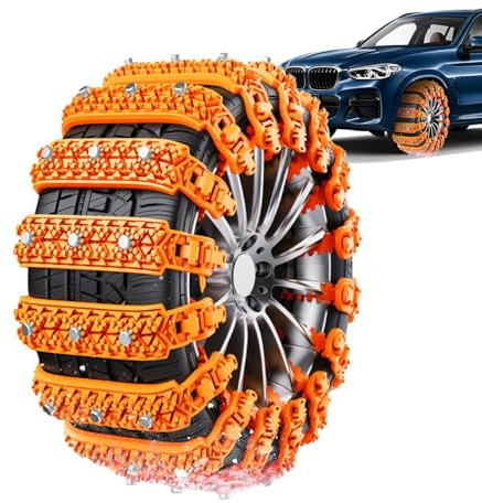 Schneeketten, 10 Stück U-niversal Schneeketten Für Reifenbreite 165-235mm, Anfahrhilfe Anti-Rutsch Ketten, Rutschfeste Notfall-Schneereifenketten, Notfallzugketten Für Die Meisten PKW/SUV/LKW
