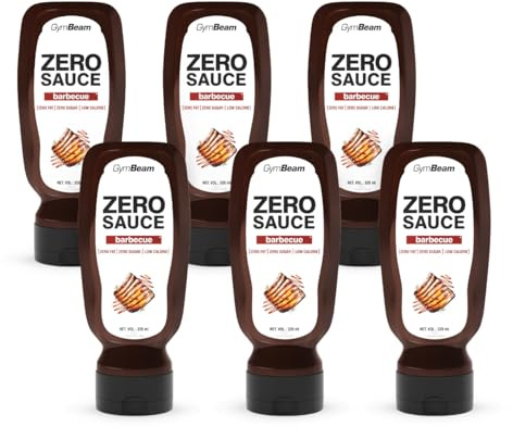 GymBeam Salsa Barbecue ZERO, Salsa Barbecue Senza Zucchero, Grassi, Glutine e Lattosio, Adatta a Vegani, Vegetariani e Diete, Esalta il Gusto del Tuo Cibo Preferito (320 ml (6er pack))