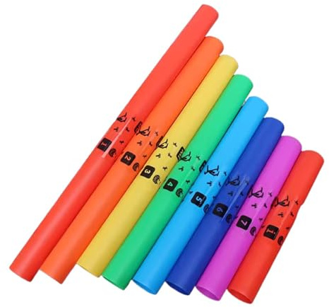 Oshhni Tubos de música Instrumentos en el aula Tarray Learning Herramientas de enseñanza 8 tonos Tubo de sonido Set de 8 para niños pequeños preescolar, Sin Cuerda